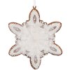 Adorno de Nieve Clayre & Eef 6PR5355 9x1x10 cm Blanco y Marrón