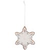 Adorno de Nieve Clayre & Eef 6PR5355 9x1x10 cm Blanco y Marrón