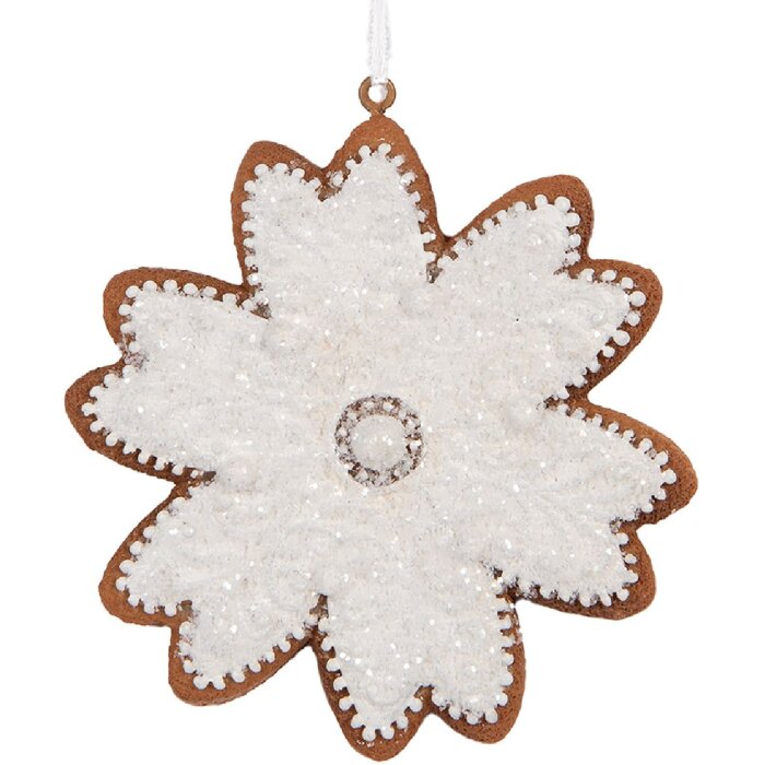 Adorno de Nieve Clayre & Eef 6PR5356 9x1x10 cm Blanco