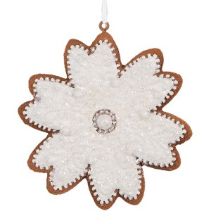 Adorno de Nieve Clayre & Eef 6PR5356 9x1x10 cm Blanco