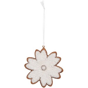 Adorno de Nieve Clayre & Eef 6PR5356 9x1x10 cm Blanco