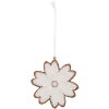 Adorno de Nieve Clayre & Eef 6PR5356 9x1x10 cm Blanco