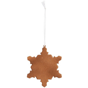 Clayre & Eef 6PR5357 Adorno Colgante Copo de Nieve 9x1x10 cm Blanco Marrón