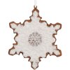 Clayre & Eef 6PR5357 Adorno Colgante Copo de Nieve 9x1x10 cm Blanco Marrón