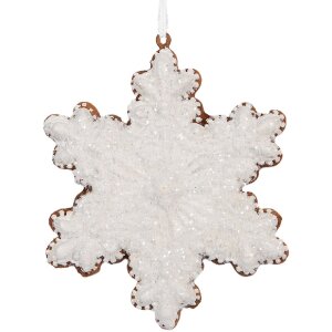 Adorno de Nieve Clayre & Eef 6PR5358 9x1x10 cm Blanco...