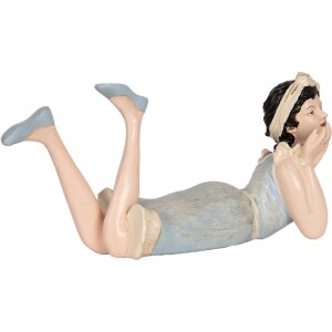 Decoración Mujer Clayre & Eef 6PR5559 26x12x9 cm beige-azul