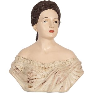 Busto decorativo mujer Clayre & Eef 6PR5562 18x11x21 cm Beige/Marrón