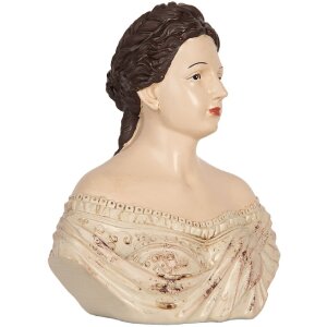 Busto decorativo mujer Clayre & Eef 6PR5562 18x11x21 cm Beige/Marrón