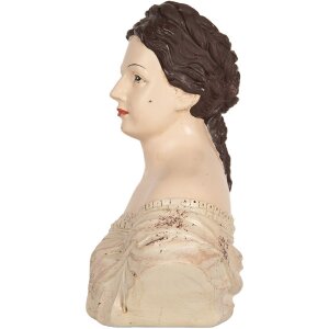 Busto decorativo mujer Clayre & Eef 6PR5562 18x11x21 cm Beige/Marrón