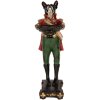Candelabro Perro Clayre & Eef 6PR5578 18x11x35 cm Negro y Rojo