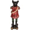 Candelabro Perro Clayre & Eef 6PR5578 18x11x35 cm Negro y Rojo