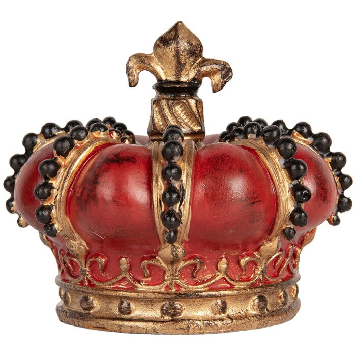 Clayre & Eef 6PR5583 Decoración Corona Ø 13x11 cm Rojo-Dorado