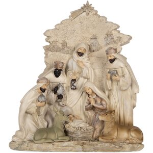 Grupo Navideño Clayre & Eef 6PR5924 24x8x27 cm Beige y Blanco