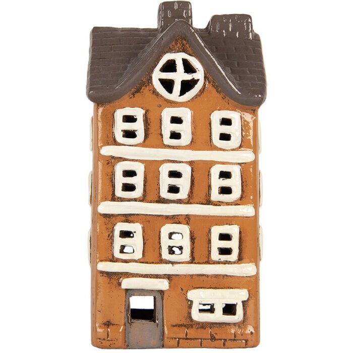 Decoración Casa Clayre & Eef 6CE2202 Naranja y Gris 12x10x23 cm