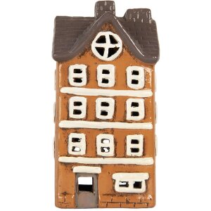 Decoración Casa Clayre & Eef 6CE2202 Naranja y Gris 12x10x23 cm