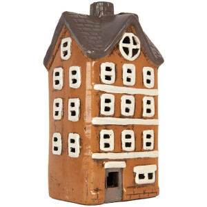 Decoración Casa Clayre & Eef 6CE2202 Naranja y Gris 12x10x23 cm