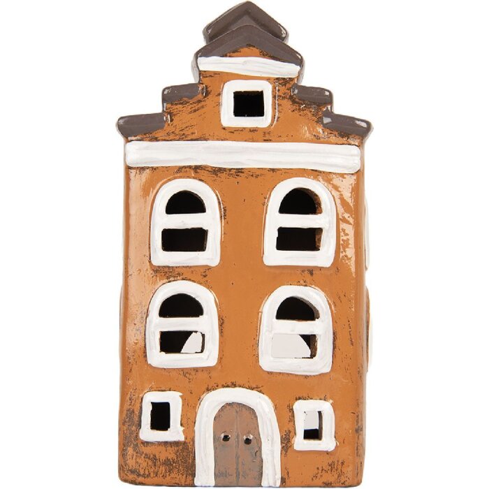 Decoración Casa Clayre & Eef 6CE2203 13x10x24 cm Gris y Naranja