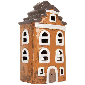 Decoración Casa Clayre & Eef 6CE2203 13x10x24 cm Gris y Naranja