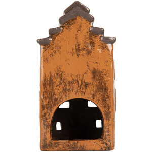 Decoración Casa Clayre & Eef 6CE2203 13x10x24 cm Gris y Naranja