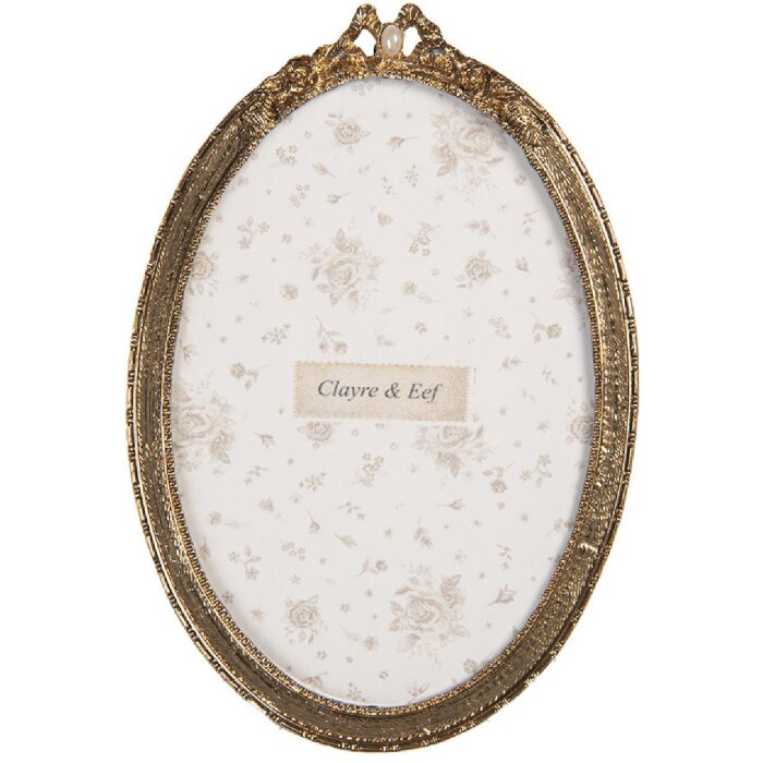 Clayre & Eef 2F1291 Marco de Fotos 10x1x14 cm / 9x13 cm Dorado