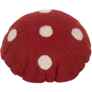 Hongo de fieltro Clayre & Eef 66303 14x14x17 cm Rojo-Marrón