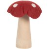 Hongo de fieltro Clayre & Eef 66303 14x14x17 cm Rojo-Marrón