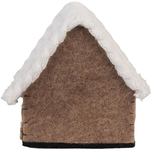 Casa de fieltro decorativa Clayre & Eef 66306 13x10x13 cm Marrón Blanco