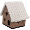 Casa de fieltro decorativa Clayre & Eef 66306 13x10x13 cm Marrón Blanco
