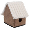 Casa de fieltro decorativa Clayre & Eef 66306 13x10x13 cm Marrón Blanco