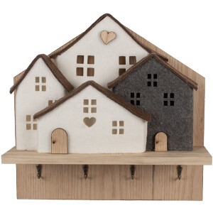 Perchero Clayre & Eef 66307 con Casitas de Fieltro...