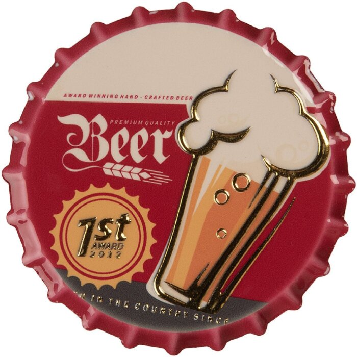 Imán Clayre & Eef 66368 Ø 7x1 cm Rojo Beige