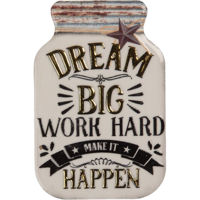 Clayre & Eef 66372 Imán 5x1x8 cm Blanco-Dorado