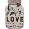 Imán decorativo Clayre & Eef 66373 5x1x8 cm Blanco-Dorado