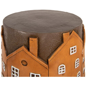 Clayre & Eef 6MG0128 Mesa para plantas Ø 39x39 cm Naranja Gris