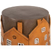 Clayre & Eef 6MG0128 Mesa para plantas Ø 39x39 cm Naranja Gris