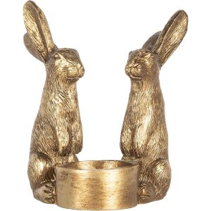 Candelabro Conejo Clayre & Eef 6PR5741 10x8x12 cm Dorado