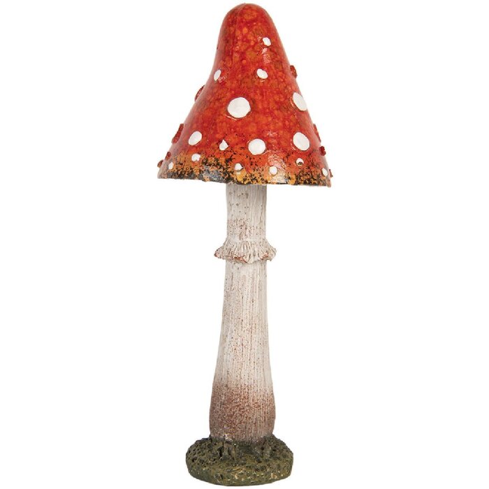 Clayre & Eef 6PR5742 Decoración Hongo rojo-blanco Ø 9x23 cm