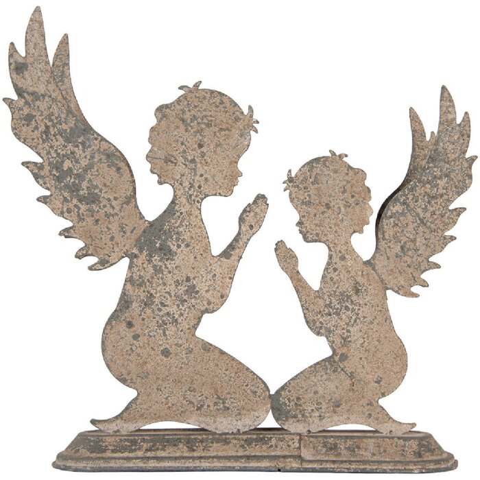Ángel Decorativo Clayre & Eef 6Y5813 33x8x32 cm gris-beige