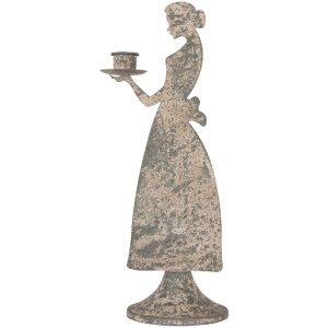 Candelabro Mujer Clayre & Eef 6Y5815 13x10x32 cm Gris...