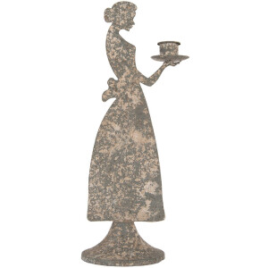 Candelabro Mujer Clayre & Eef 6Y5815 13x10x32 cm Gris Beige