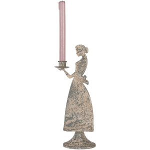 Candelabro Mujer Clayre & Eef 6Y5815 13x10x32 cm Gris Beige