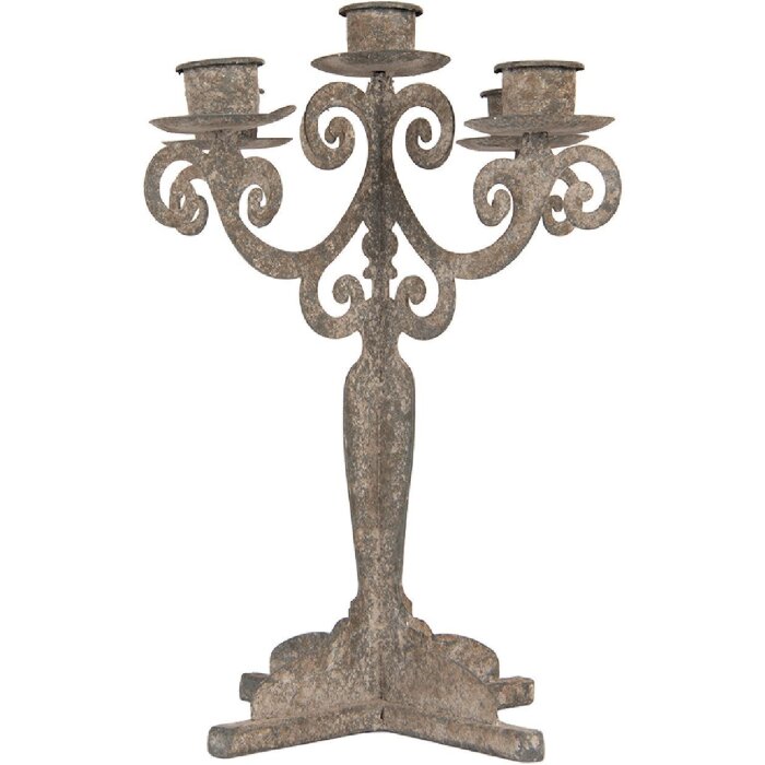 Candelabro Clayre & Eef 6Y5818 26x26x35 cm Gris-Beige