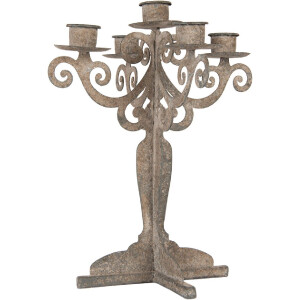 Candelabro Clayre & Eef 6Y5818 26x26x35 cm Gris-Beige