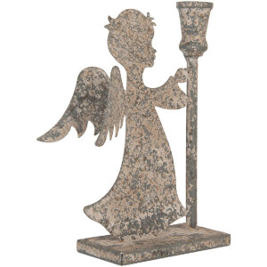 Candelabro Ángel Clayre & Eef 6Y5823 20x9x28 cm Gris Beige