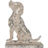 Clayre & Eef 6Y5830 Decoración Perro 16x8x19 cm Gris Beige