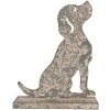 Clayre & Eef 6Y5830 Decoración Perro 16x8x19 cm Gris Beige