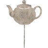 Decoración de jardín Clayre & Eef 6Y5831 Tetera 26x1x35 cm Gris Beige