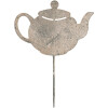 Decoración de jardín Clayre & Eef 6Y5831 Tetera 26x1x35 cm Gris Beige
