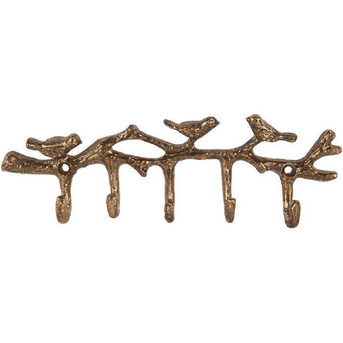 Perchero de pared Clayre & Eef 6Y5883 18x2x6 cm dorado