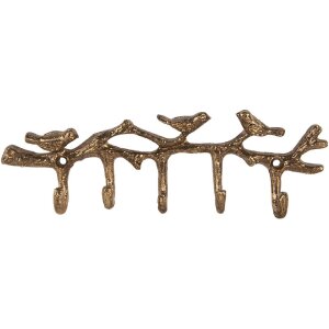 Perchero de pared Clayre & Eef 6Y5883 18x2x6 cm dorado